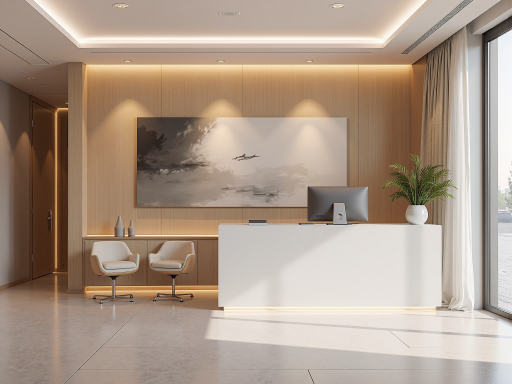 东方浩林公司标志,现代化办公大楼,企业标识,商务环境